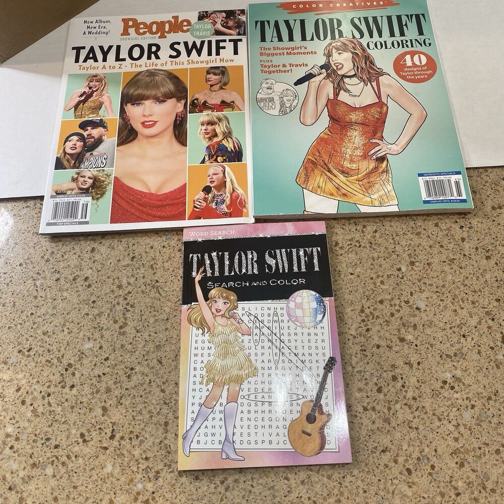 TAYLOR SWIFT ~ Swiftie Lot of 3 Magazines & Coloring Books New
